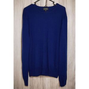 Express Women’s Large Sweater Royal Blue Merino Wool Crew Pullover Preppy‎ Cozy